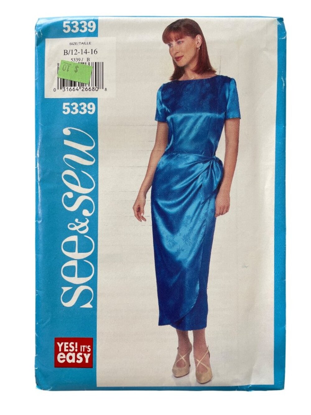 Vintage 90s Butterick 5339 Dress Pattern Sizes 12-14-16 See & Sew Retro UNCUT